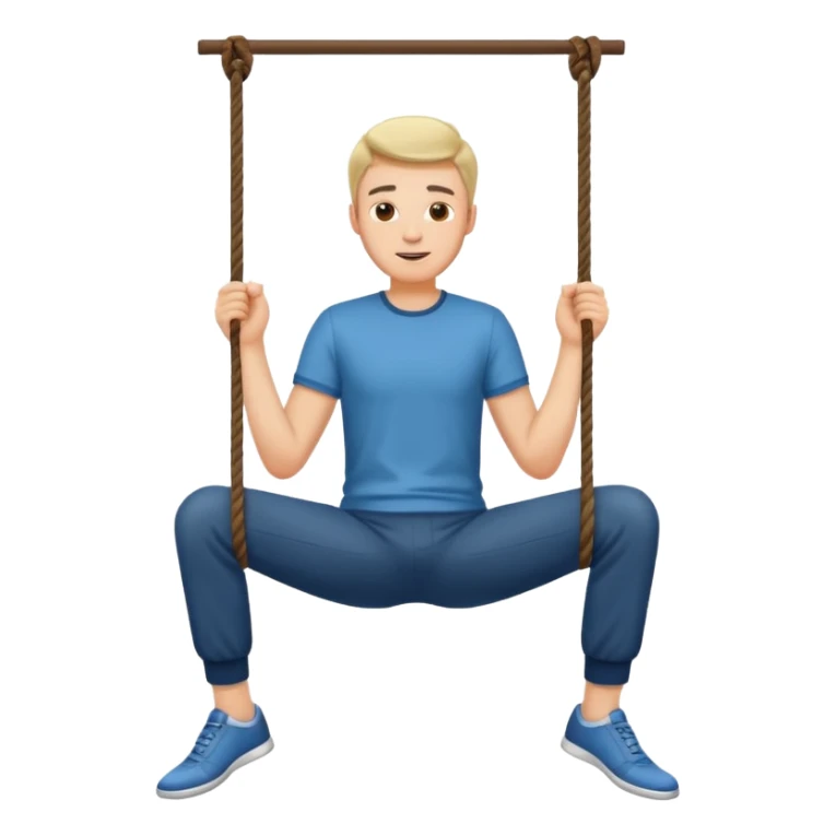 A guy swinging his legs with his hands on his chin sticker