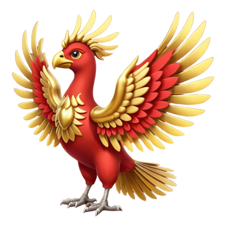 Pokemon red and green legendary Ho-Oh sticker