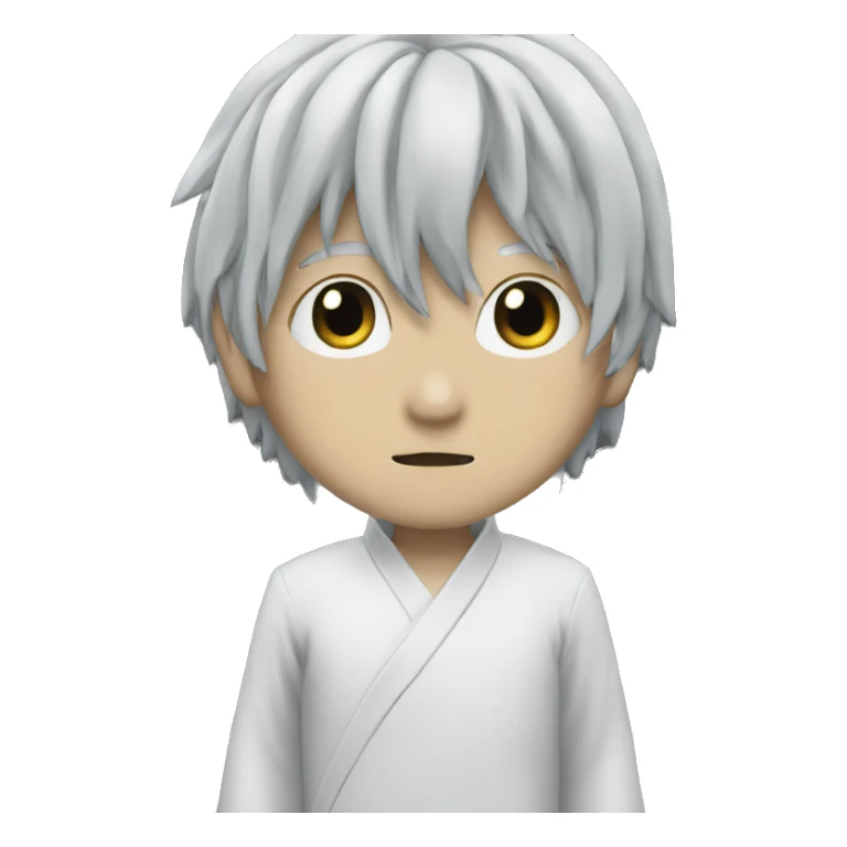 Satoru Gojo white hair with black hand cover eye sticker