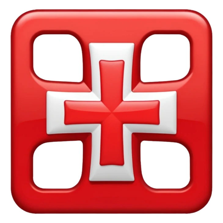 A simple scarlet-red cross with clean, symmetrical lines. Bold and minimal sticker