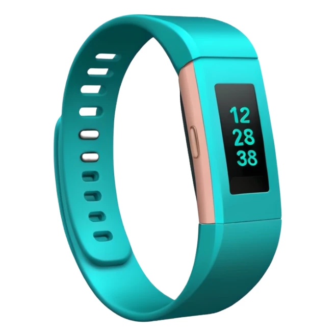 a teal fitbit band lying flat in the style of an ios emoji  sticker
