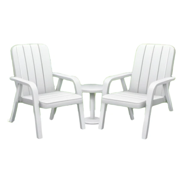 2 white Plastic chairs in jungle paradise sticker