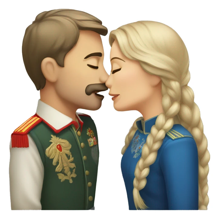 Russians in love kiss sticker