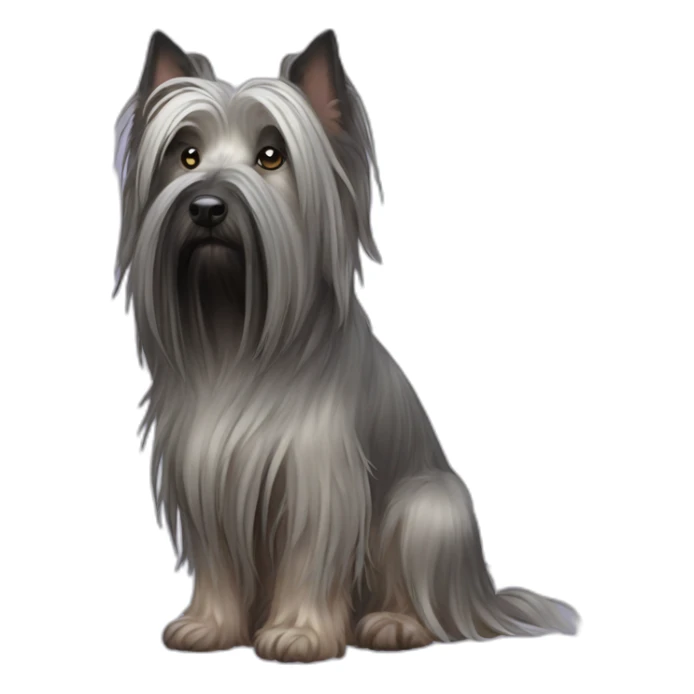 witchy Skye Terrier really long hair pollux sticker