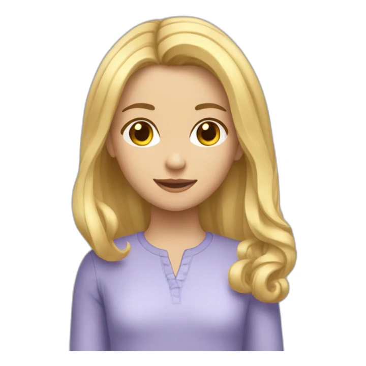 Une fille de 11 ans calme cheveux blond claire carré sticker