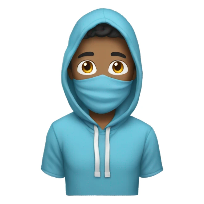 man in haki color bandana and light blue hoodie sticker