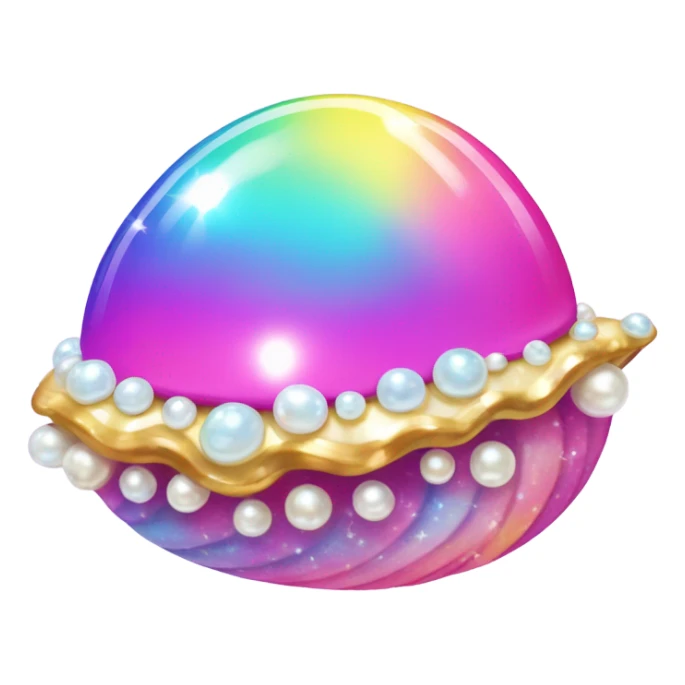 Lisa Frank sparkle clam with pearl  sticker