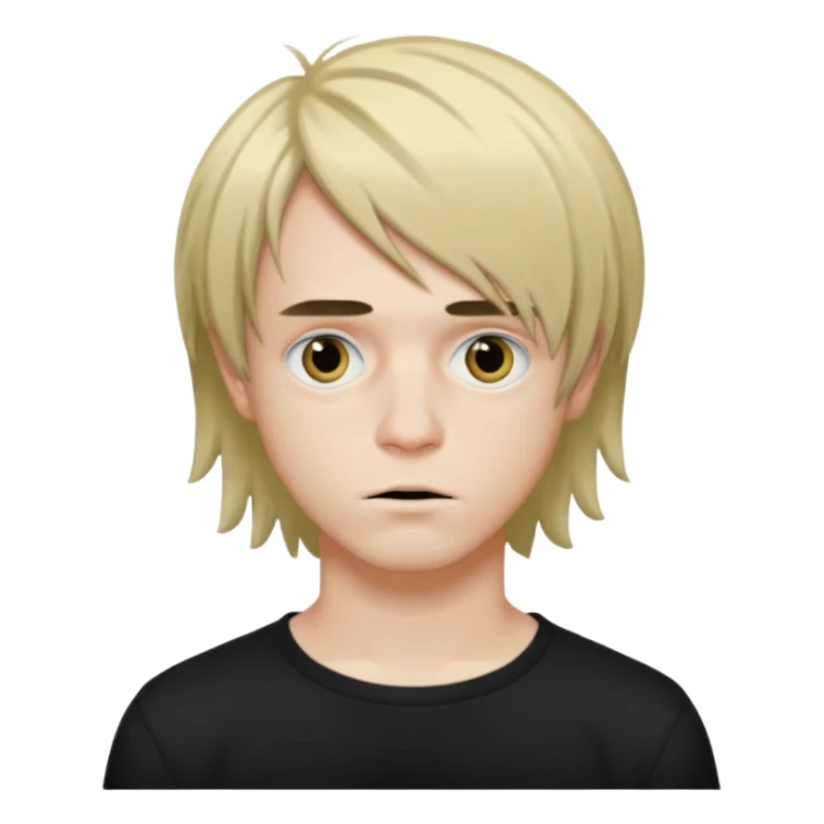 French emo guy with hazel hair and eyebags and shoulder length hair  sticker