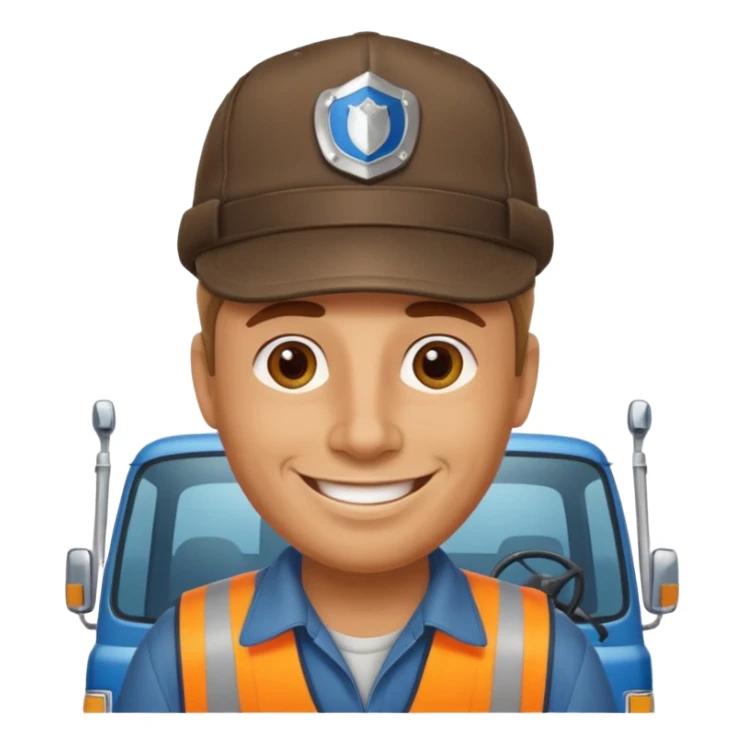 Kamyon şoförü Yarı Kamyonun Karikatür çizimi sticker