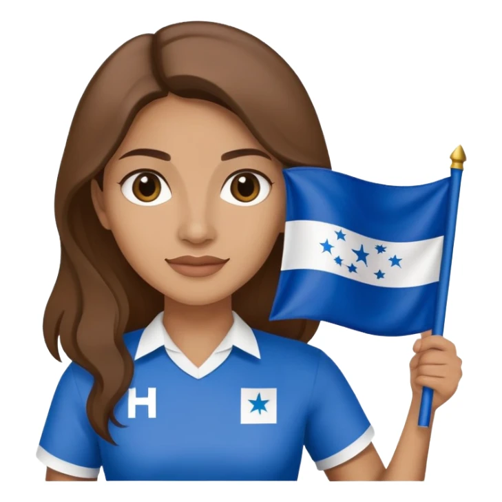 Woman holding honduras flag sticker