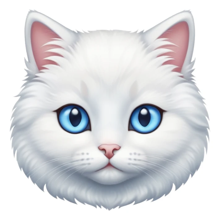 A cute cat with short white fur and blue eyes sticker
