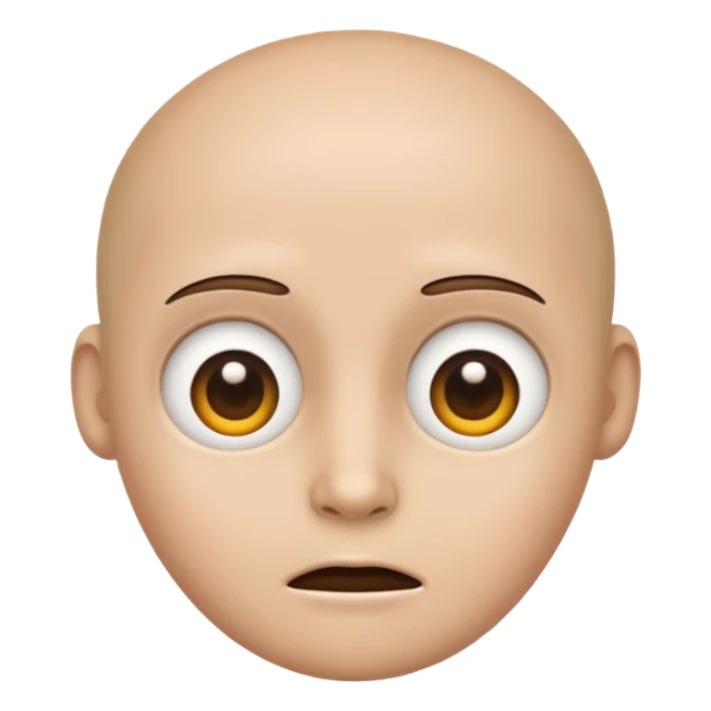 emoji with *NO* eyebrows staring into your soul  sticker