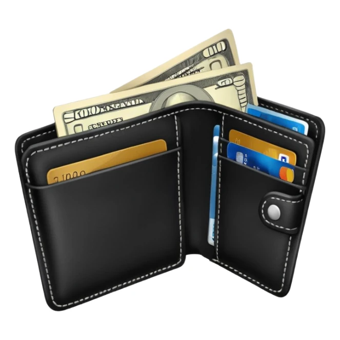 portefeuille avec billet et carte bancaire sticker