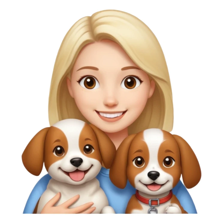 young woman with a cute dog, friends sticker