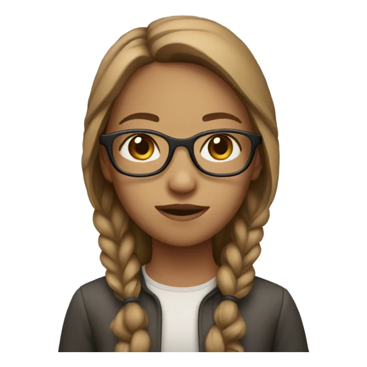 girl with glasses staring forward light brown hair sticker