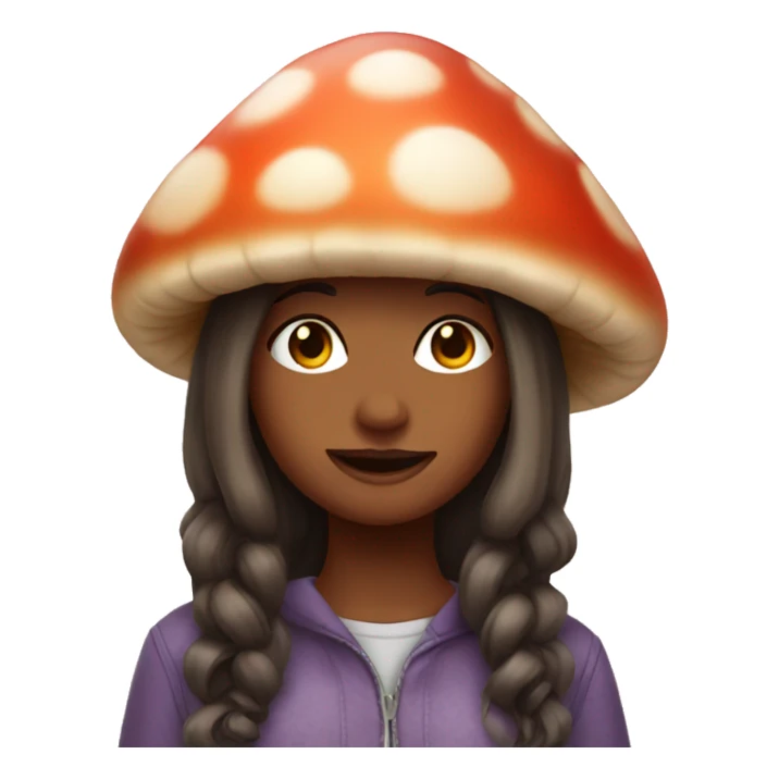 Girl wearing mushroom clothes sticker