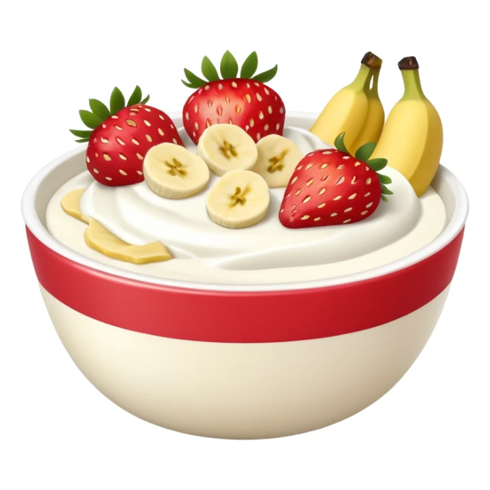 Yogurt bowl with strawberries and banana pieces sticker