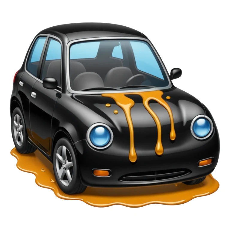 Car with beans in it and stuck in tar sticker