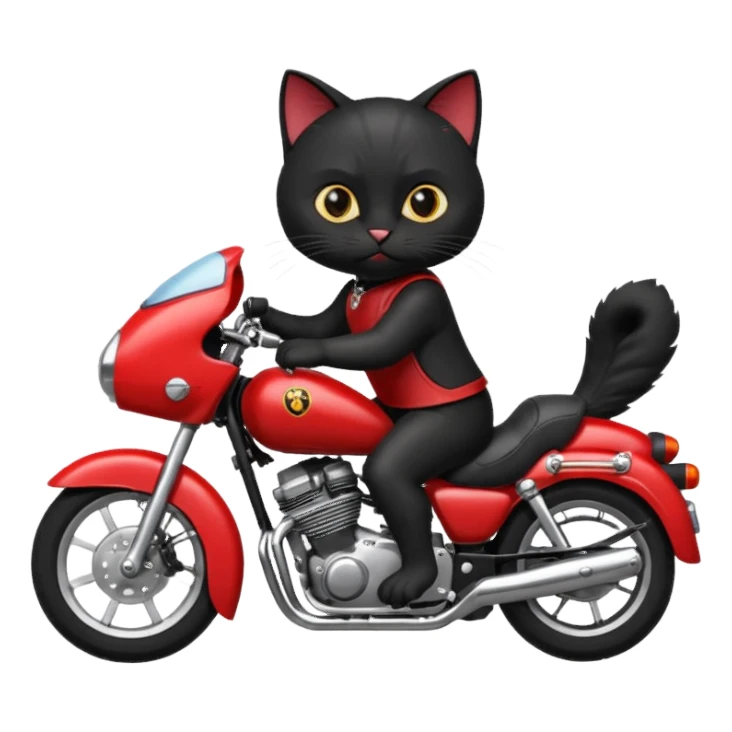 Black male Cat on red and black motorcycle sticker