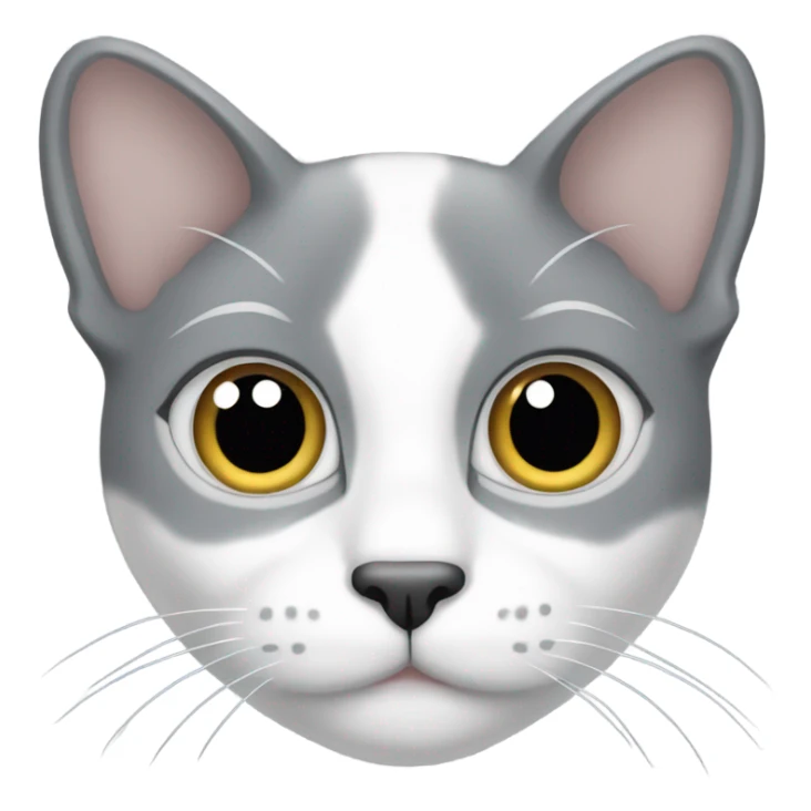 cat grey white with big kitten eyes sticker
