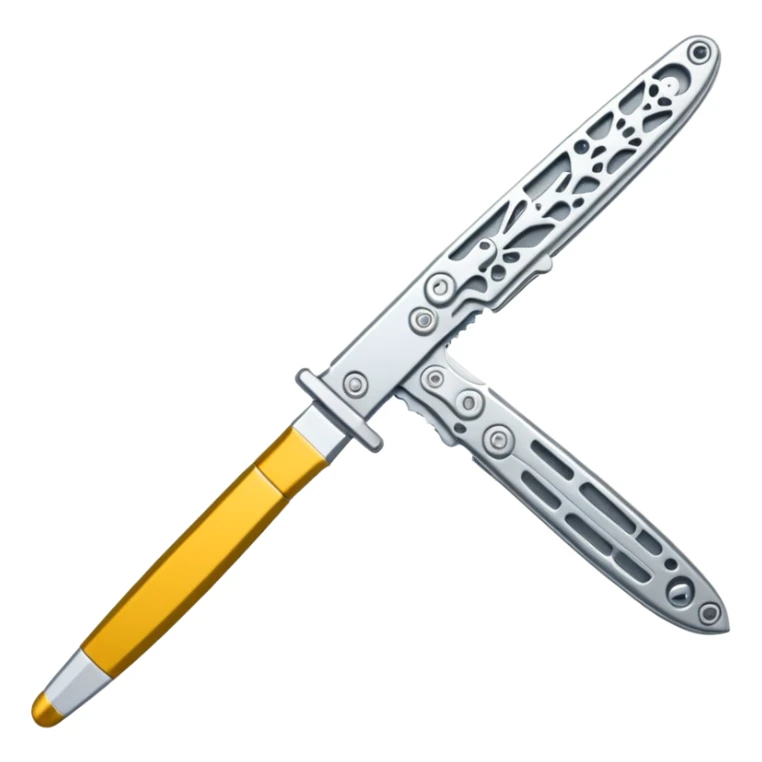 Silver colour butterfly knife not golden sticker