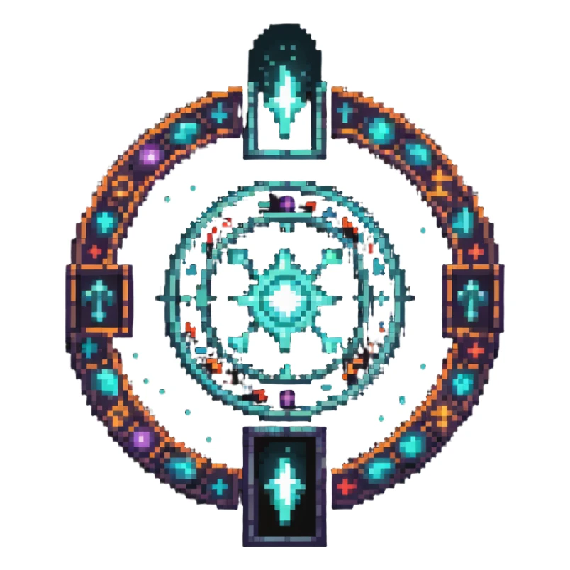 magical portal with sparkling light and mystic symbols sticker