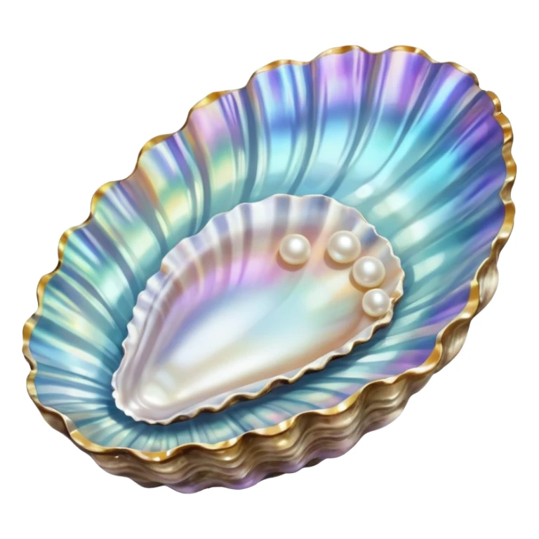 Iridescent oyster Shell with pearl sticker