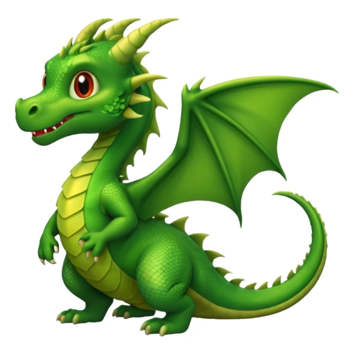 talking small green dragon sticker