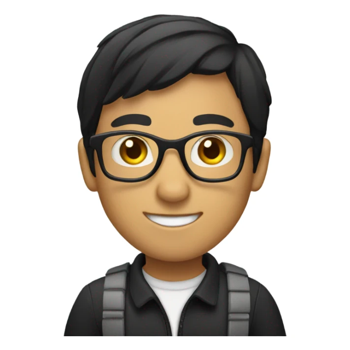 audio technician wearing glasses and black short hair sticker