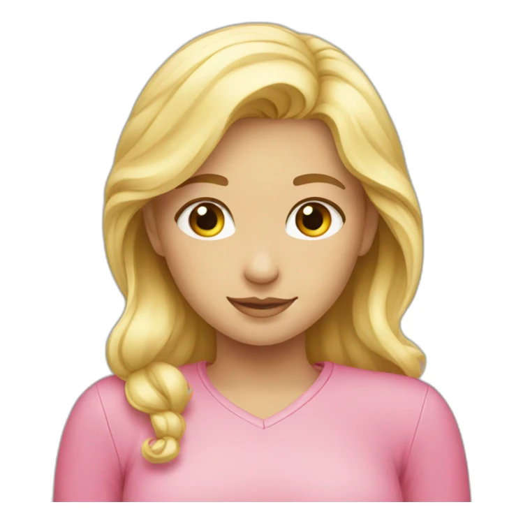 Blonde Girls in pink hugging sticker