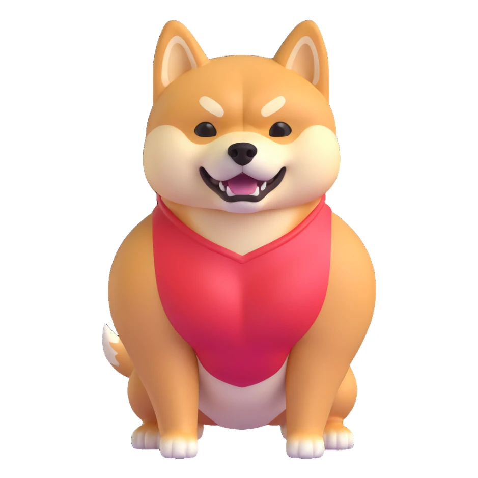 shiba inu with muscles sticker