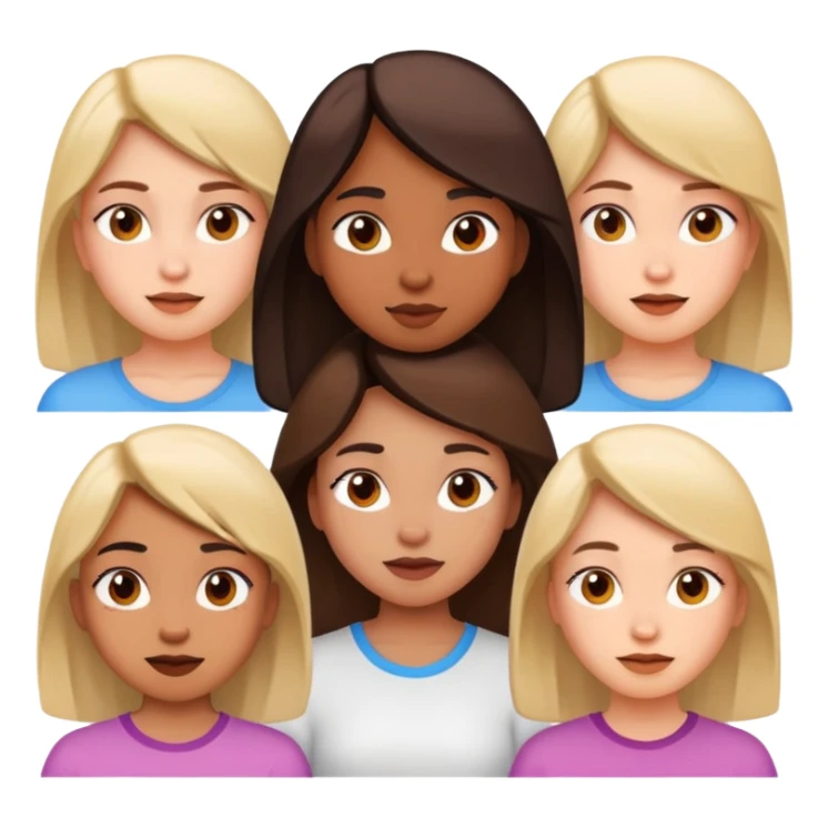 nena con diferentes expresiones sticker