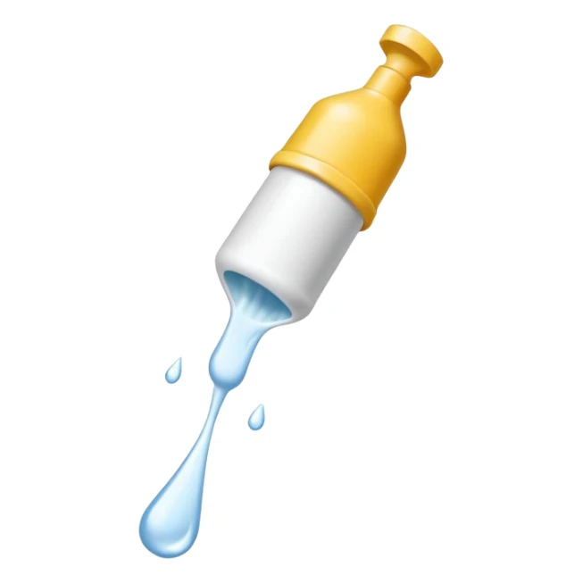 individual white glue drops falling and dripping out of a tube sticker