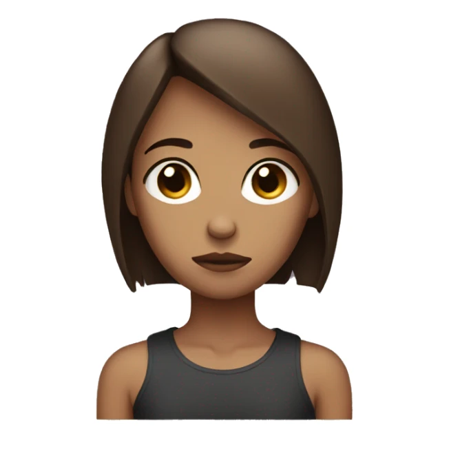 Short skinny sad girl brown hair  sticker