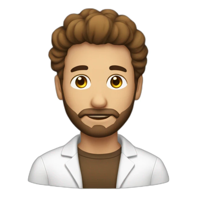 hombre con barba larga blanca y pelo castaño sticker