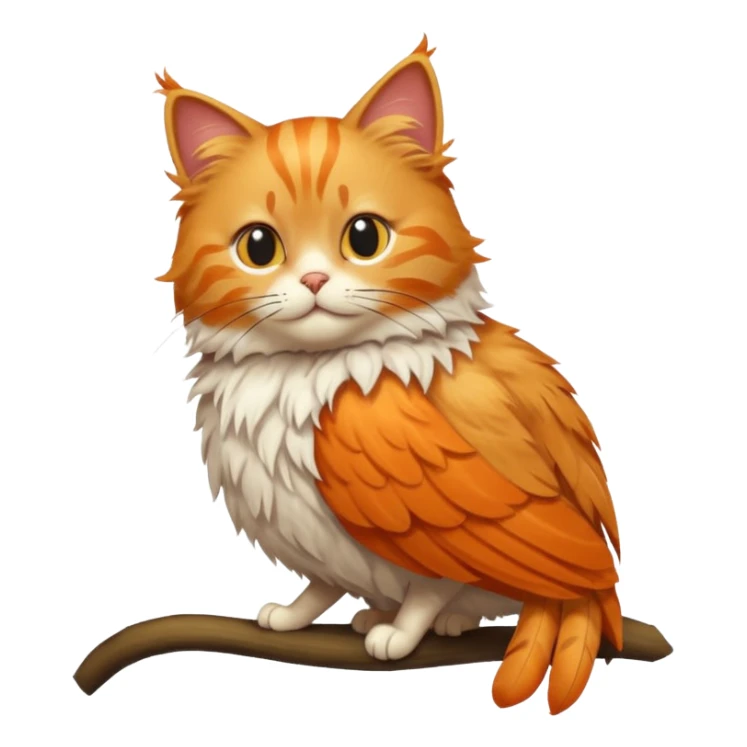 a cat in a bird shape whole cat bird sticker