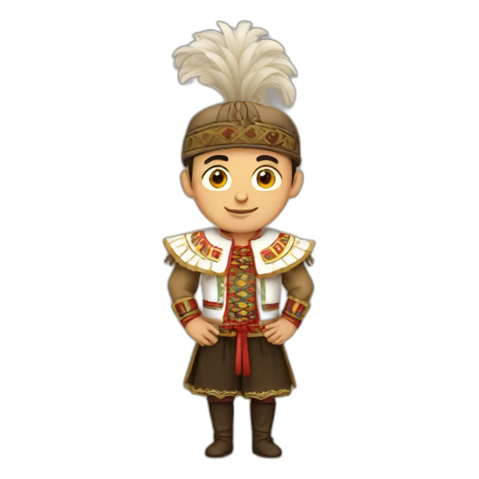 male in traditional Romanian costumes sticker