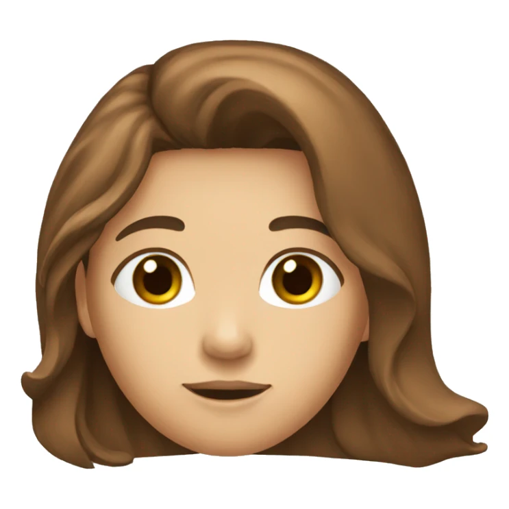 PERSON WITH LONG BROWN HAIR, BROWN EYES sticker