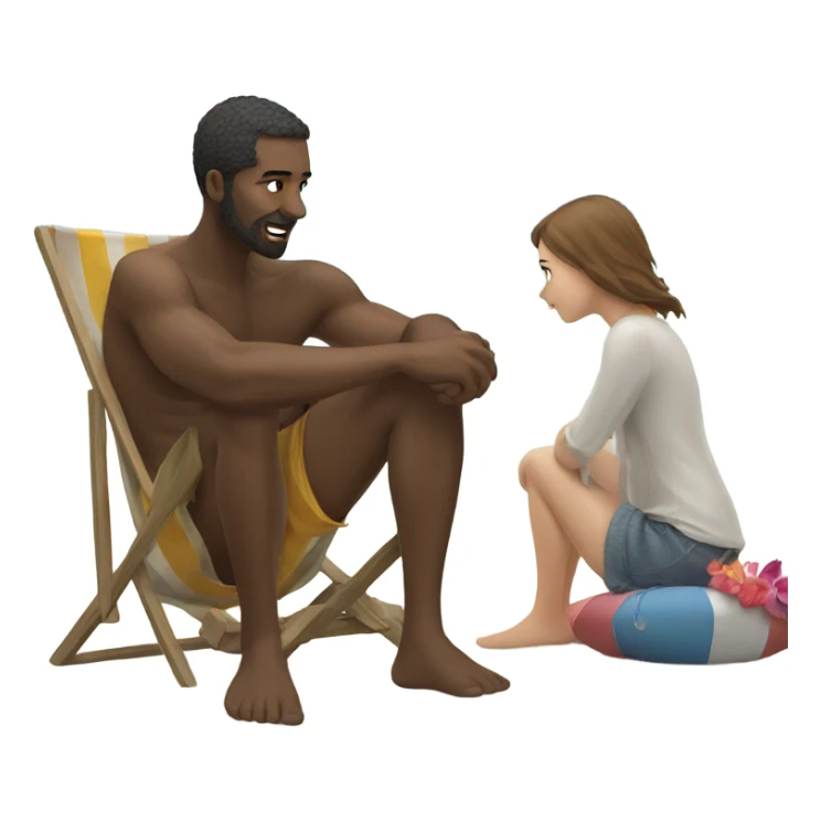 man on beach looking at girl  sticker