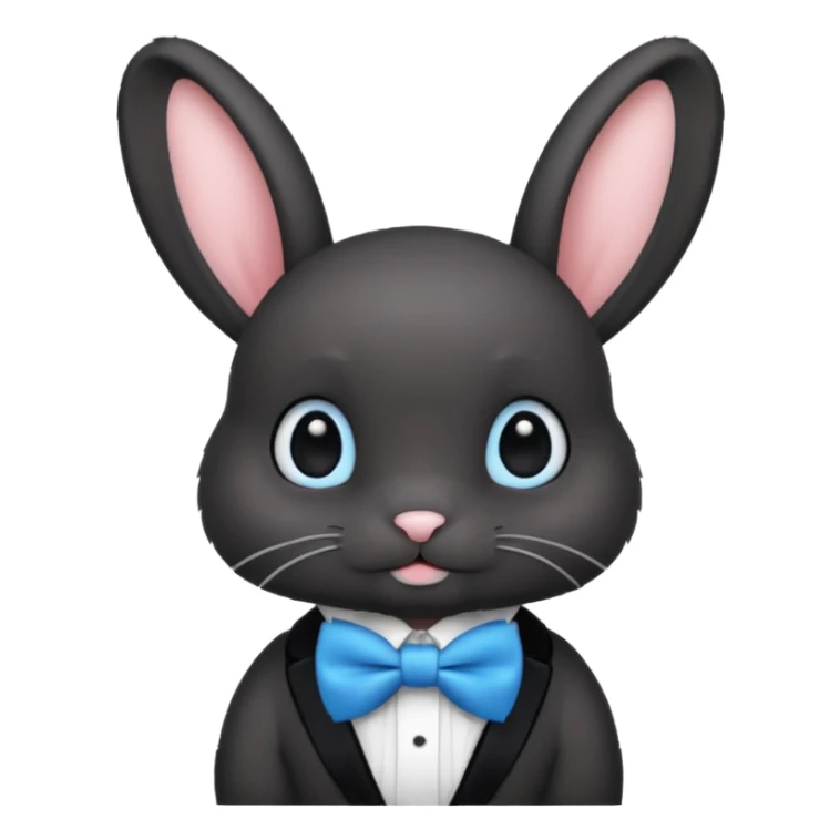 black bunny with blue bowtie sticker