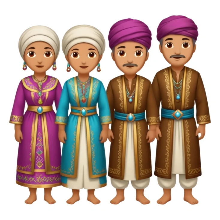 group of ancient turkish men and women sticker