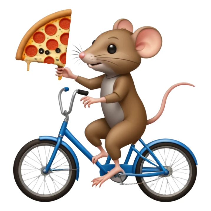 rat stealing pizza on a bike sticker