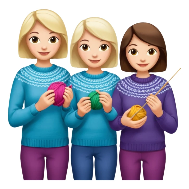 5 white ladies knitting on a cruise ship sticker