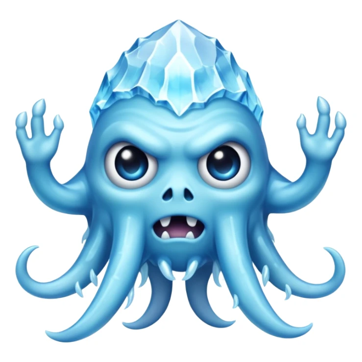 an ice monster, eldritch ice monster, monster made of ice sticker