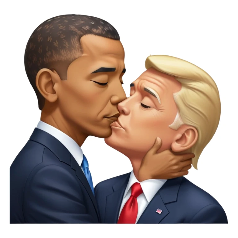 Barack Obama kissing Donald Trump sticker