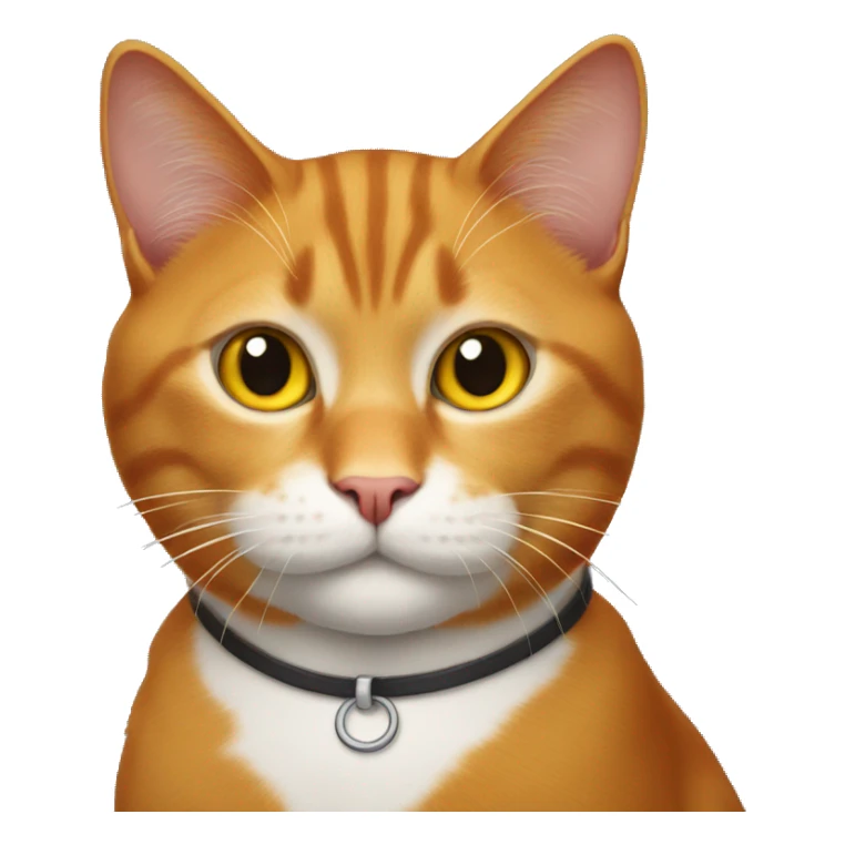 A red cat with a white collar and yellow eyes. sticker