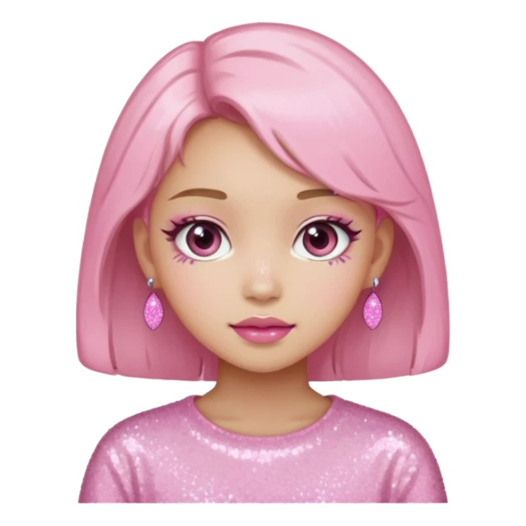 douyin pink glittery girl sticker