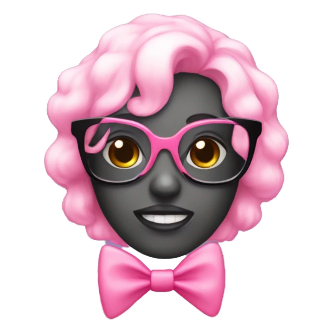  A 💀 with a pink bow and pink glasses  sticker