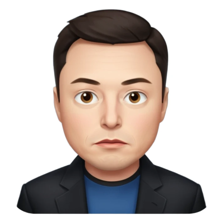 make me elon musk serious face dark hair  sticker