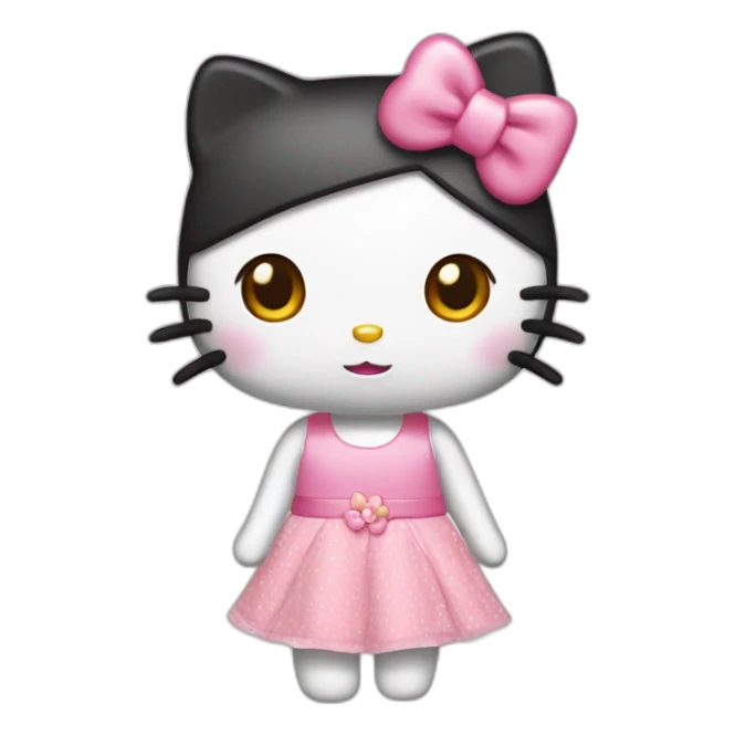 hello kitty with a little dress sticker